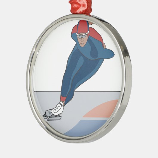 Skater Silbernes Ornament (Links)