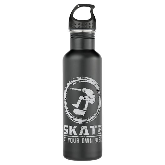 Skater Skate Skateboard Skateboard Geschenk Edelstahlflasche (Vorderseite)