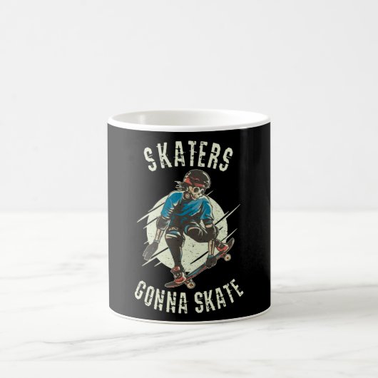 Skater Skate Skeleton Skateboarder Kaffeetasse (Mittel)