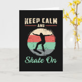 Skater Skateboard Behalte Calm Skaten Geschenkidee Karte (Gelbe Blume)