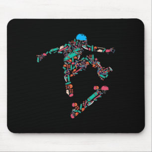 Skater Skateboard-Helm Ausrüstung Skateboard - Ska Mousepad