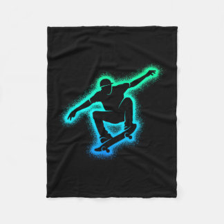 Skater Skateboard Skateboarder Men Kids Boys Skate Fleecedecke