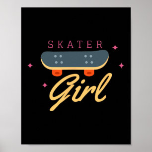 Skater Skateboard Skateboarding Für Mädchen Gesche Poster