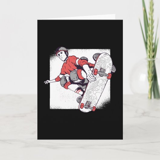 Skater Skateboard Vintag Karte (Vorderseite)