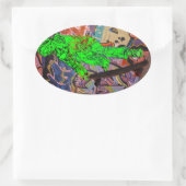 Skater-/Skateboarder-Jumps-Sticker Ovaler Aufkleber (Tasche)