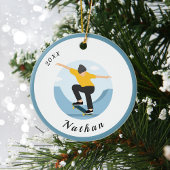Skater Skateboarding Boys - Kundenname & Jahr Keramik Ornament