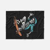 Skater Skeleton Halloween Skateboarder Men Fleecedecke (Vorderseite (Horizontal))