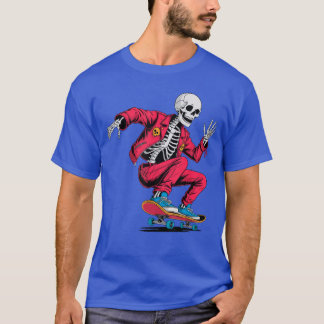 Skater Skelett Punk Rock Skateboarding T-Shirt