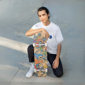 Skater Skeletts Farbiger Cartoon SchädelCrew Skateboard