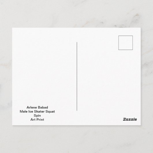 Skater Squat Spin, Arlene Babad Postkarte (Rückseite)