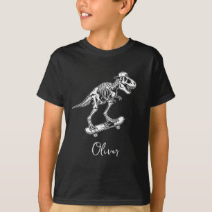 Skater T-Rex Skelett – Cooler Skateboard-Dinosaur T-Shirt