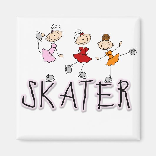 Skater T - Shirt und Geschenke für Mädchen Magnet (Vorne)