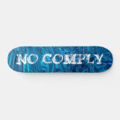 Skater Trick No Comply auf Blue Abalone Fraktal Skateboard (Horizontal)