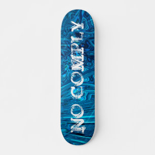 Skater Trick No Comply auf Blue Abalone Fraktal Skateboard