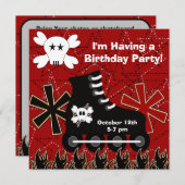 Skater Typ Geburtstagspartei Einladung (Vorne/Hinten)