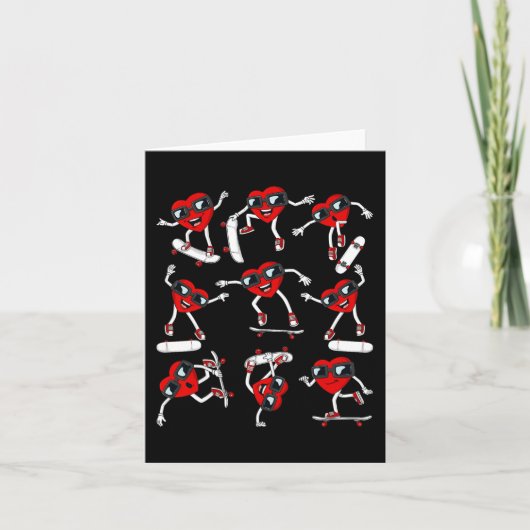 Skater Valentinstag Herzrasen Skateboards Junge Karte (Vorderseite)