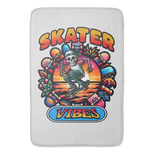 SKATER VIBES! BADEMATTE (Vorderseite Vertikal)