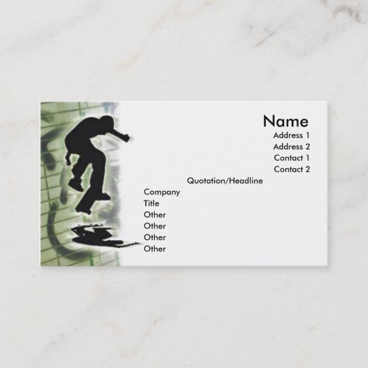 Skater Visitenkarte (Vorderseite)