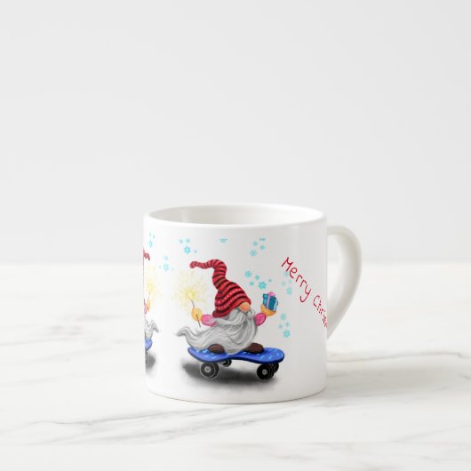 Skater Weihnachtsgenom mit Geschenk Tasse (Vorderseite Rechts)