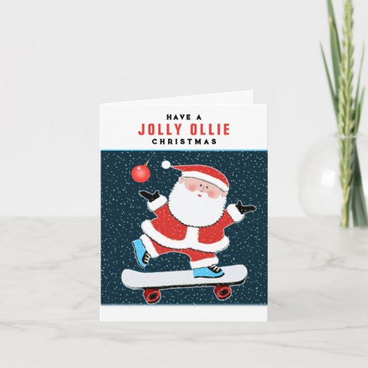 Skater Weihnachtskarten Feiertagskarte (Vorderseite)