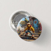 Skater Winnie the Pooh 1 Button (Vorne & Hinten)