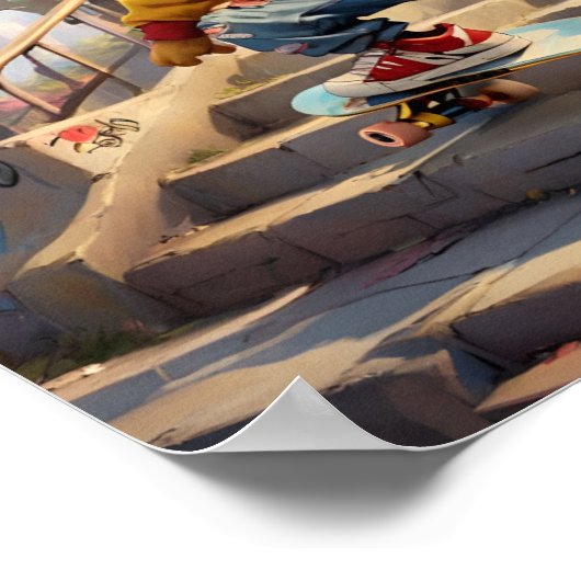 Skater Winnie the Pooh 1 Poster (Ecke)