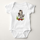 Skater Zebra Baby T-Shirt Jungle Cool auf Rädern! Baby Strampler (Vorderseite)