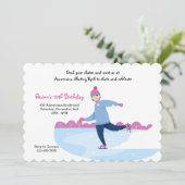 Skater zur Eiszeit-Party Einladung (Stehend Vorderseite)