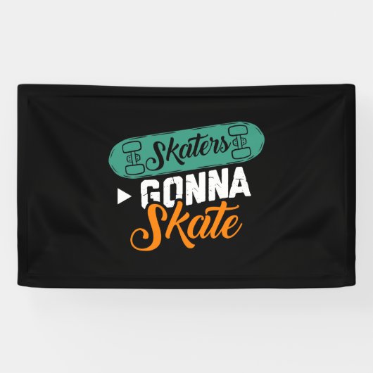 Skaters Gonna Skate-Niedlich Roller Derby Roller S Banner (Horizontal)