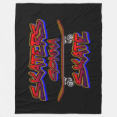 Skaters Gonna Skate Skateboard Red Blue Graffiti Fleecedecke (Vorderseite)
