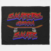 Skaters Gonna Skate Skateboard Red Blue Graffiti Fleecedecke (Vorderseite (Horizontal))