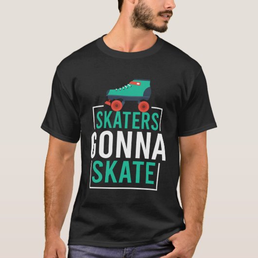 Skaters Gonna Skate  Vintage Roller Skating T-Shirt (Vorderseite)