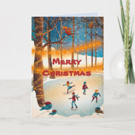 SKATERS POND-CHRISTMAS-KARTE DANKESKARTE