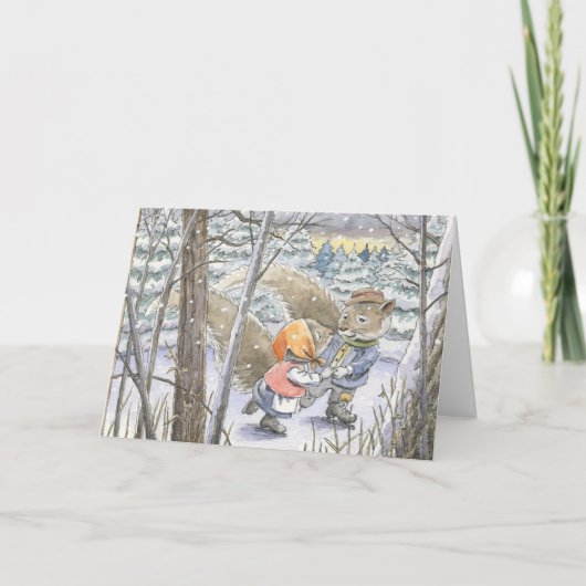 "Skaterwaltz-" Weihnachtskarte Feiertagskarte (Vorderseite)