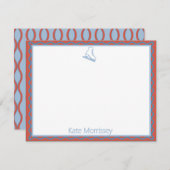 Skates with Soft Blues Personalized Note Card Mitteilungskarte (Vorne/Hinten)