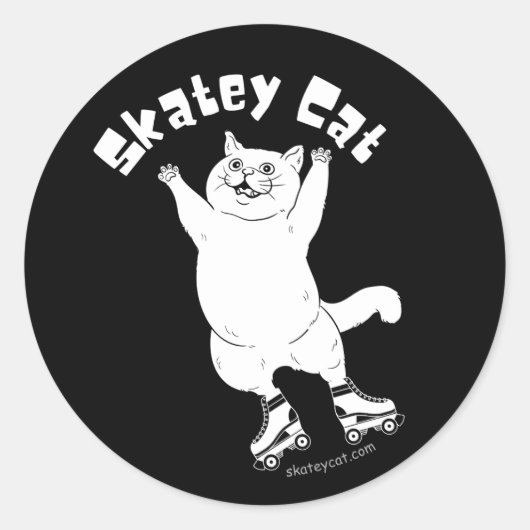 Skatey Cat Sticker (Vorderseite)