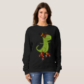 Skating Dinosaur Thanksgiving Day Cool Rex Roller  Sweatshirt (Vorne ganz)