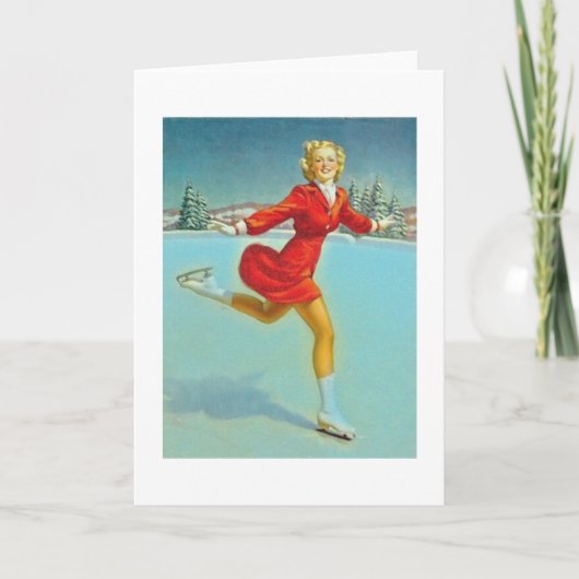 skating girl feiertagskarte (Vorderseite)