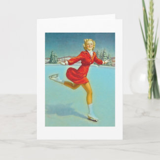 skating girl feiertagskarte