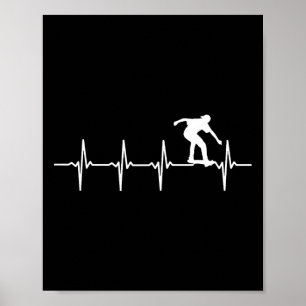Skating Herzschlag-Geschenk für Skater und Skatebo Poster