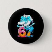 Skating Ice Cream Drip Number 67 Player 67th Birth Button (Vorderseite)