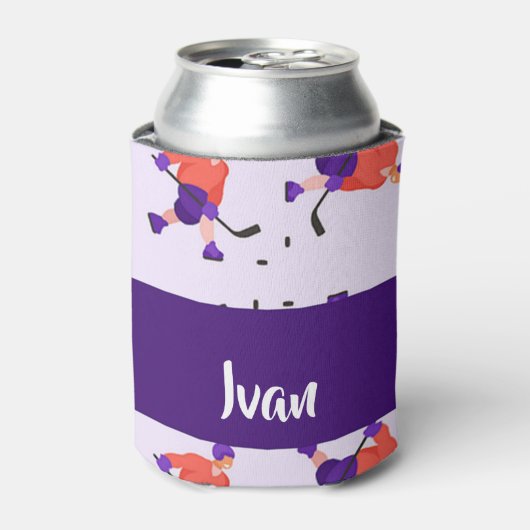 Skating ice hockey player pattern dosenkühler (Kanne Vorderseite)