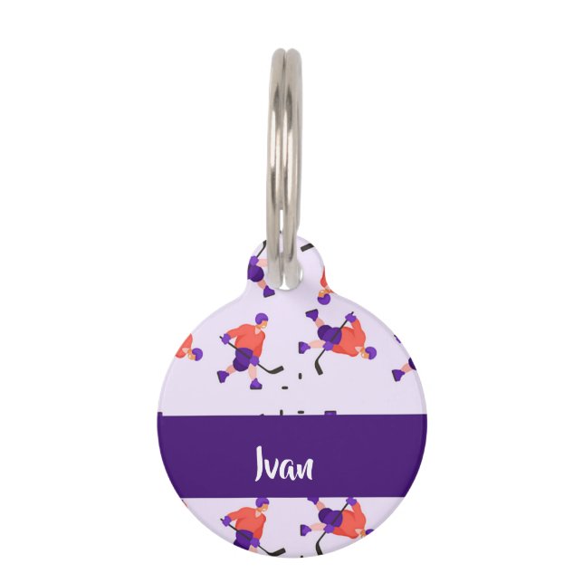 Skating ice hockey player pattern haustiermarke (Vorderseite)