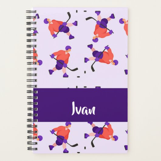 Skating ice hockey player pattern planer (Vorderseite)