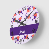 Skating ice hockey player pattern runde wanduhr (Winkel)