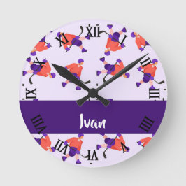 Skating ice hockey player pattern runde wanduhr