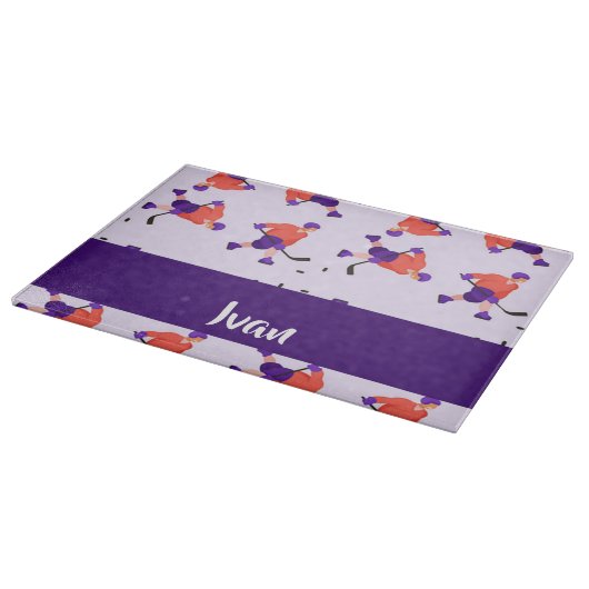 Skating ice hockey player pattern schneidebrett (Ecke)