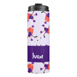 Skating ice hockey player pattern thermosbecher