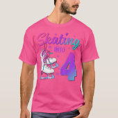 Skating Into 4Th Birthday 4 Year Old Ice Skating G T-Shirt (Vorderseite)