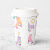 Skating Lets Roll Roller Skate Girl Birthday Pappbecher (Links)